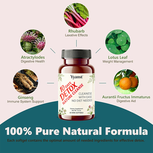 Produits de beauté détox naturels OEM/ODM en 10 jours pour favoriser la régularité digestive et la perte de poids, faibles en glucides et en sucre, en gélules molles - Product Image 2