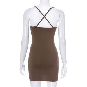 Spalline Spaghetti Sexy traforato Cross Bondage <span class=keywords><strong>Mini</strong></span> <span class=keywords><strong>abito</strong></span> Clubwear per le donne del partito - Product Image 6