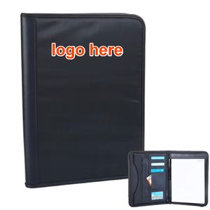 Promotion Custom Logo Business A4 Multifunctional PU Leather Zippered Office <b>File</b> <b>Folder</b> Portfolio - Product Image 1