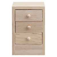 Mini-meuble de maison de poupée 1:12, table de chevet simple à trois compartiments ob11