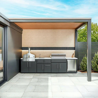 Meubles de cuisine d'extérieur modulaires durables en acier inoxydable 304 pour cuisine extérieure