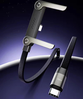 Câble de données USB-C tressé de haute qualité en gros, 1,5 m, PD3.1 240W 48V 5A, câble de charge rapide avec support de téléphone pliable