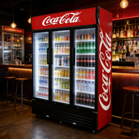 Réfrigérateur commercial pour boissons, vitrine de bar, porte en verre trempé, refroidissement mécanique pour magasin de proximité, jus, lait