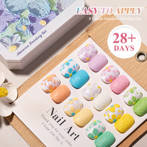 High Quality 9-color 9-grid <b>Rope</b> Skipping Board UV Carving Gel Set Professional DIY Salon Oil Painting Gel French Nail Products - Product Image 2