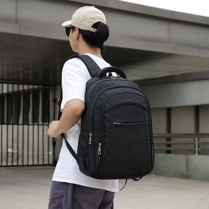 Mochila negra multifuncional de gran capacidad personalizada al por mayor, nuevo diseño, poliéster, nailon, cremallera impermeable para ordenador portátil de negocios - Product Image 6