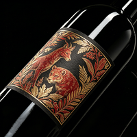 Étiquettes personnalisées pour bouteilles de vin rouge, whisky et vodka – Autocollants avant et arrière avec logo, art, texte, papier texturé, dorure à chaud, papier coton, impression UV