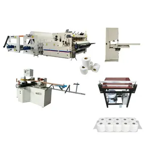 Semi Automatic Bathroom Standard Size Toilet Tissue Paper / JRT Kitchen Towel Roll Rewinding Cutting Packing Production Machine