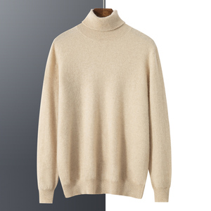 Suéter de <span class=keywords><strong>Cuello</strong></span> Semialto Personalizado para <span class=keywords><strong>Hombre</strong></span>, 100% Cachemira, Color Sólido, con Camiseta Interior de Punto, <span class=keywords><strong>Jersey</strong></span> de Invierno - Product Image 4