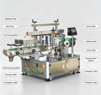 Machine d'étiquetage automatique électrique à double/simple face haute productivité pour bouteilles et boîtes en plastique/verre