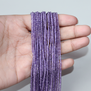 ลูกปัดเซอร์คอนสีม่วงธรรมชาติขนาด2-2.5มม. ลูกปัดเซอร์คอนสีม่วงสำหรับการทำเครื่องประดับ - Product Image 1