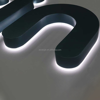 Letras de Canal Metálicas 3D Personalizadas con Retroiluminación LED para Exteriores, Letrero Comercial para Tienda, Impermeable, de Acero Inoxidable, con Logotipo de Marca Retroiluminado por LED