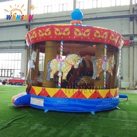 Aire de jeux de cirque pour enfants WINSUN, combo carrousel, toboggan, château gonflable pour location