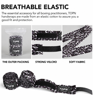 Bandages de boxe en coton style mexicain 180 pouces 5m micro-élastiques pour Muay Thai avec boucle pour le pouce, entraînement de kick-boxing, unisexe, OEM