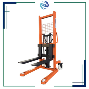 Empilhador de paletes de mão hidráulico de alta elevação de transporte de curta distância com pernas fixas e garfos ajustáveis - Product Image 3