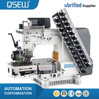 Machine à coudre industrielle QS-008DPL à entraînement direct, à plat, multi-aiguilles, pour la pose de bande élastique et de ruban sur les devantures de chemises