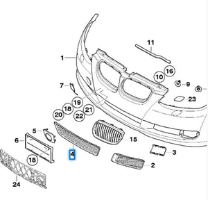 51117154714 Convient pour <span class=keywords><strong>BMW</strong></span> Série 3 <span class=keywords><strong>E93</strong></span> Grille inférieure de pare-chocs avant - Product Image 4