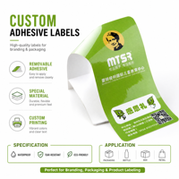 Impression personnalisée d'étiquettes autocollantes amovibles YSB : sans adhésif, sans résidus, faciles à décoller ; autocollants personnalisés avec logo.