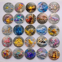 Pièce de monnaie en cuivre plaqué argent de 1 once, motif animal fantastique Panda, barre ronde en cuivre fin 999, fabrication sur mesure