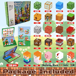 Offre Spéciale : Ensemble de Blocs de Construction 3D « Prairie » de <span class=keywords><strong>150</strong></span> Pièces – Cubes DIY et Puzzles Éducatifs STEM pour Enfants - Product Image 2