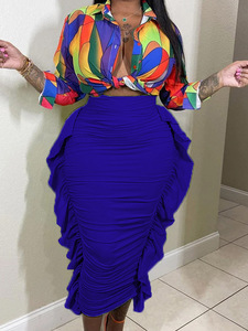 Jupes pliantes à volants en tulle côté quotidien rouge de grande taille pour femmes 2025 - Product Image 2