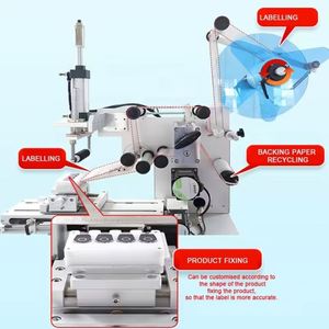 <b>Label</b> <b>Applicator</b> Square Plastic Bottle Cans Stickers Desktop Flat Labeling Machine - Product Image 5