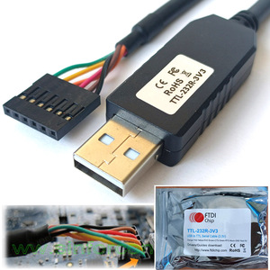 Nouveau câble convertisseur série USB 3.3V TTL UART avec puce FT232R, fil PVC, extrémité dénudée, connecteur pour téléchargement de programme de flashage informatique - Product Image 2