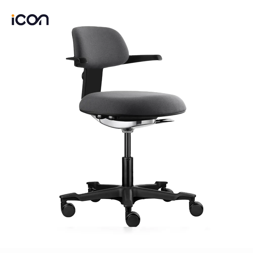 Kursi kantor rumah ergonomis, desain asli mewah dudukan punggung rendah kain putar kantor tinggi dapat disesuaikan kursi dokter