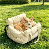 Nid pour chat, Nid de voiture pour chien, Siège de sécurité pour chien de petite et moyenne taille, Cage de voiture avec poignée, Siège intérieur de voiture, Coussin pour animal de compagnie