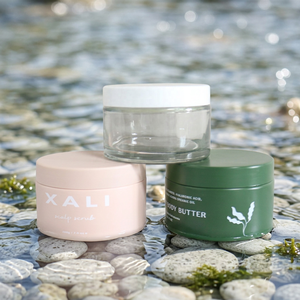Customizable 200g Clear <b>Glass</b> Cosmetic Face Cream Jar with Black Lids Eco-Friendly Empty <b>Glass</b> Bottles <b>Containers</b> - Product Image 1