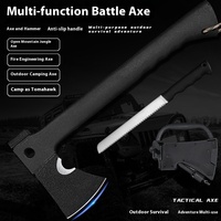 Hache tactique d'extérieur en acier inoxydable, hache tactique multifonctionnelle à double tête, hache de chasse Tomahawk, hache de camping