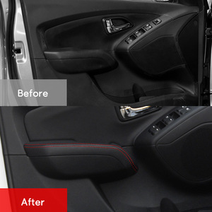 Cubierta de Reposabrazos para Puerta de Hyundai Tucson IX35, en Cuero de Microfibra Auténtica, 2010-2015, Panel Decorativo - Product Image 1