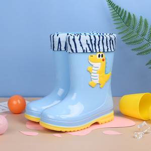 Bottes de pluie pour enfants, chaussures aquatiques pour enfants, longueur mi-mollet, isolation supplémentaire, fonction antidérapante, fabriquées en matériau écologique - Product Image 5