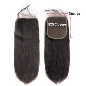 <span class=keywords><strong>Cabello</strong></span> Humano Remy Virgen 100% Sin Procesar con Cutícula Alineada, Cierre Frontal <span class=keywords><strong>de</strong></span> Encaje Transparente HD 13x4 13x6 4x4, Precio al por Mayor - Product Image 2