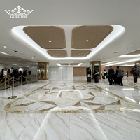 Carrelage de sol en marbre blanc de Guangxi, pierre naturelle de 18 mm, nouveau modèle Goldtop OEM/ODM, pour revêtement mural et marches d'escalier intérieurs