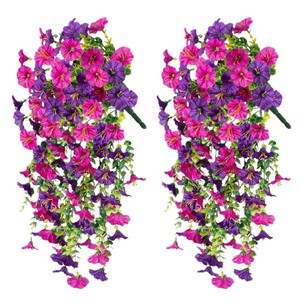 Xiaoyu Floral Art Guirlande artificielle de fleurs de volubilis en soie, décoration murale pour la maison, les mariages, l'extérieur et les patios 45g - Product Image 5