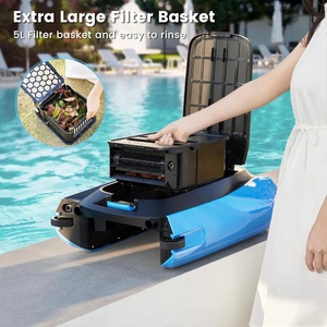 Solar Powered Smart Pool Skimmer Robot IP68 Automatic Swimming Pool Surface <b>Cleaner</b> with 7L Debris Bin 4 Modes - Product Image 3