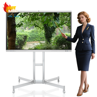 Tableau blanc interactif tactile 4K de 75 pouces avec système double Android/Windows, écran tactile intelligent AI 3576 sans fil pour l'enseignement