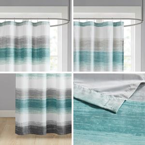 Cortina de ducha con estampado de rayas bohemias, tela de poliéster, diseño moderno y tradicional de lujo, decoración para el baño - Product Image 6