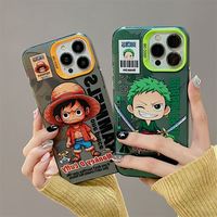 Funda para Teléfono Compatible con Carga Inalámbrica, Diseño de Dibujos Animados de One Piece Luffy, Electrochapada, Transparente, Impermeable, Resistente a Golpes, de PC Acrílico