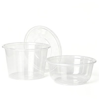 Bols en plastique jetables pour la restauration, avec couvercle sans BPA, résistants, micro-ondables, avec logo personnalisé, 360 ml, 500 ml, 700 ml, 1000 ml