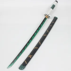 Demon Slayer Sword Cosplay Props Japan Anime The Strongest Blade Weapon Bamboo Wooden Model Real Katana Toy Sword Decoration