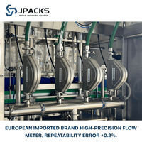 Machine de remplissage automatique à débitmètre contrôlée par PLC haute capacité pour huiles et produits chimiques, volumes de 5 à 30 L, haute précision