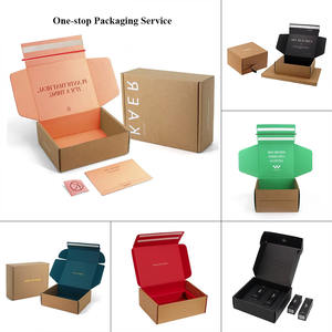 صناديق ورقية فاخرة قابلة للطي بشعار مخصص، علب تغليف وردية فاخرة للملابس والمجوهرات والعطور، علبة شحن بالبريد - Product Image 4