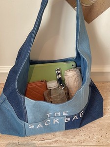 Bolso Tote de Mezclilla para Mujer con Detalles de Cuero Estilo Vintage, con Cierre de Cremallera, para Compras Diarias y Viajes - Product Image 5