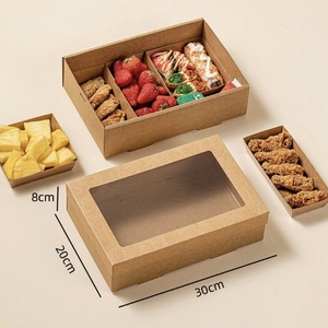 Vassoio Scatola Monouso in Carta Kraft per Pic-nic Primaverili Campeggio Asporto Snack Leggeri Tè Pomeridiano Panini con Laminazione Opaca - Product Image 3