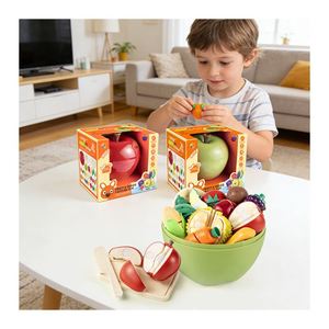 Juego de Juguetes de Comida para Jugar a la Cocina, Juguete de Cocina para Niños, Frutas y Verduras para Cortar, Juego de Roles Educativo para Niños - Product Image 5