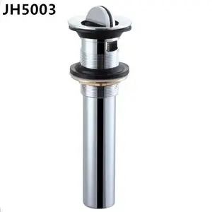 Bathroom Accessories Basin Drain Filter Chrome Finish Turn Over Brass Vessel Vanity Sink Drainer with Waste Outlet Pipe