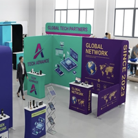 Stand d'exposition portable en tissu tendu personnalisé 10x20 pieds 3T en aluminium pour SEMA Show
