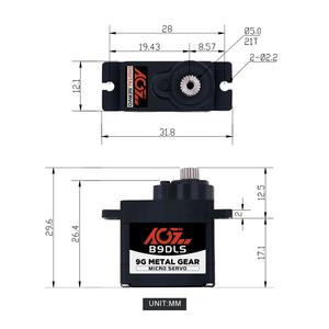 B9DLS 180 מעלות גלגלי שיניים מתכתיים 9 גרם 2 ק\\\"ג מיקרו סרוו בעל מומנט גבוה - Product Image 4
