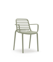 Chaise de salle à manger moderne en plastique PP avec accoudoirs, résistante aux intempéries, pour jardin, café, restaurant, chaise de loisirs